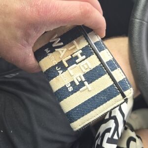 Marc Jacobs Men’s Navy and Cream Stripe Card Case